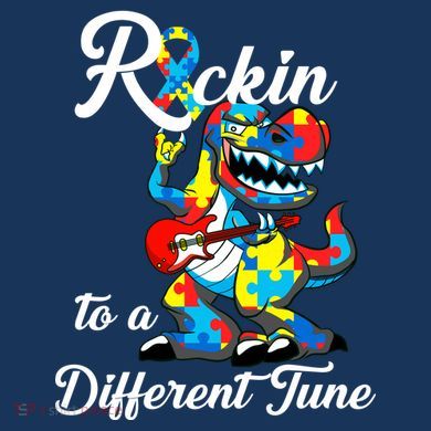 Rockin To A Different Tune Autism Dinosaur Kids Plaid Pajama Set