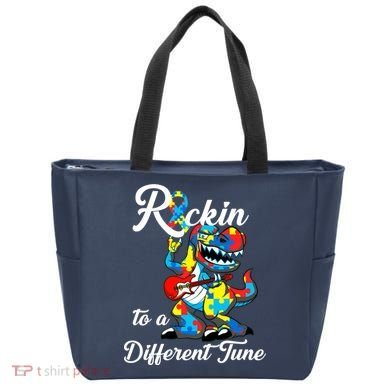 Rockin To A Different Tune Autism Dinosaur Tote Bag