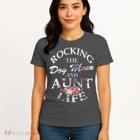 Rocking The Dog Mom And Aunt Life Women's T-Shirt thumb 4