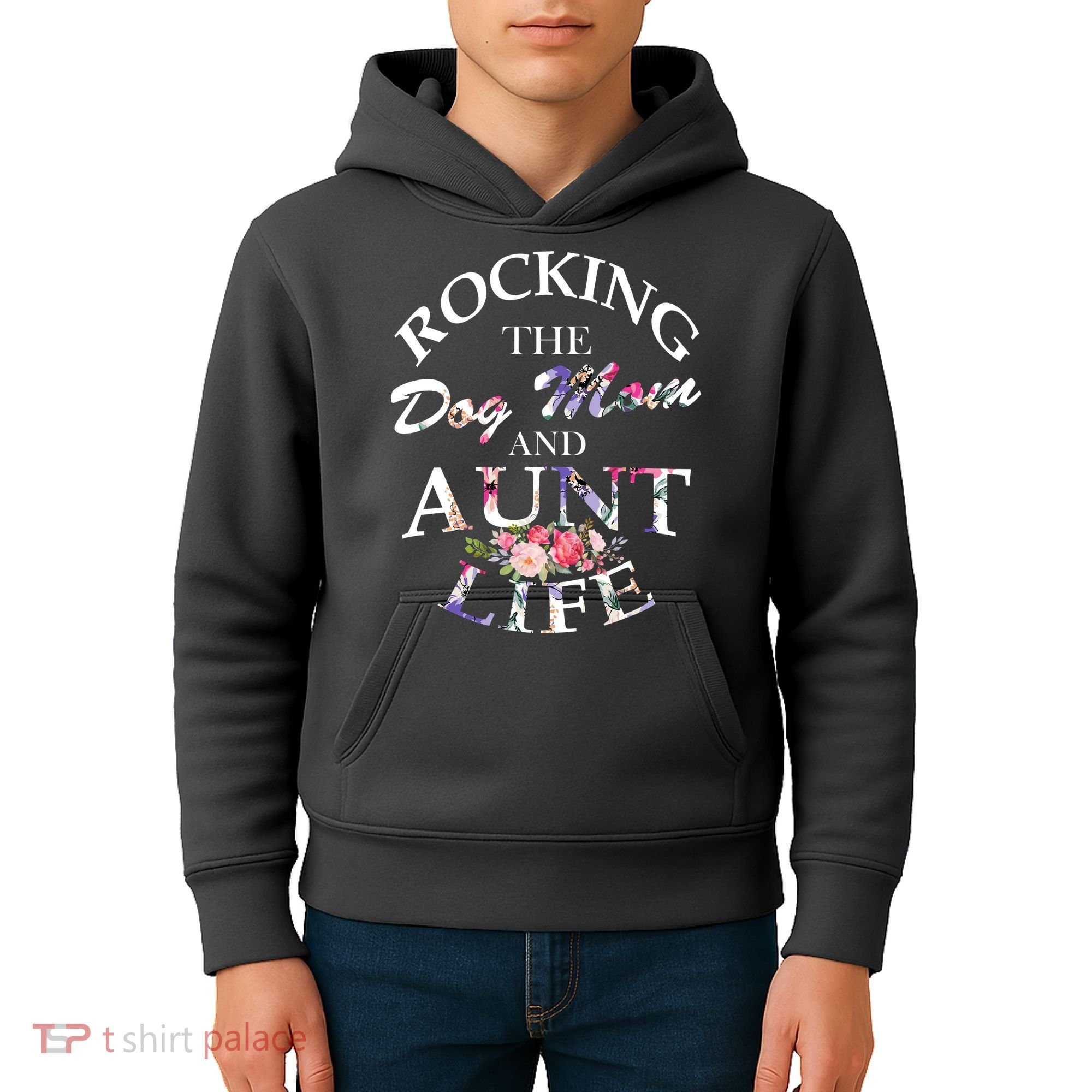 Rocking The Dog Mom And Aunt Life Kids Hoodie