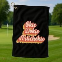 Retro Okie Dokie Artichokie Golf Towel thumb 1