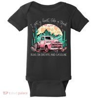 Runs On Dreams And Gasoline I Got A Heart Like A Truck Baby Bodysuit thumb 0
