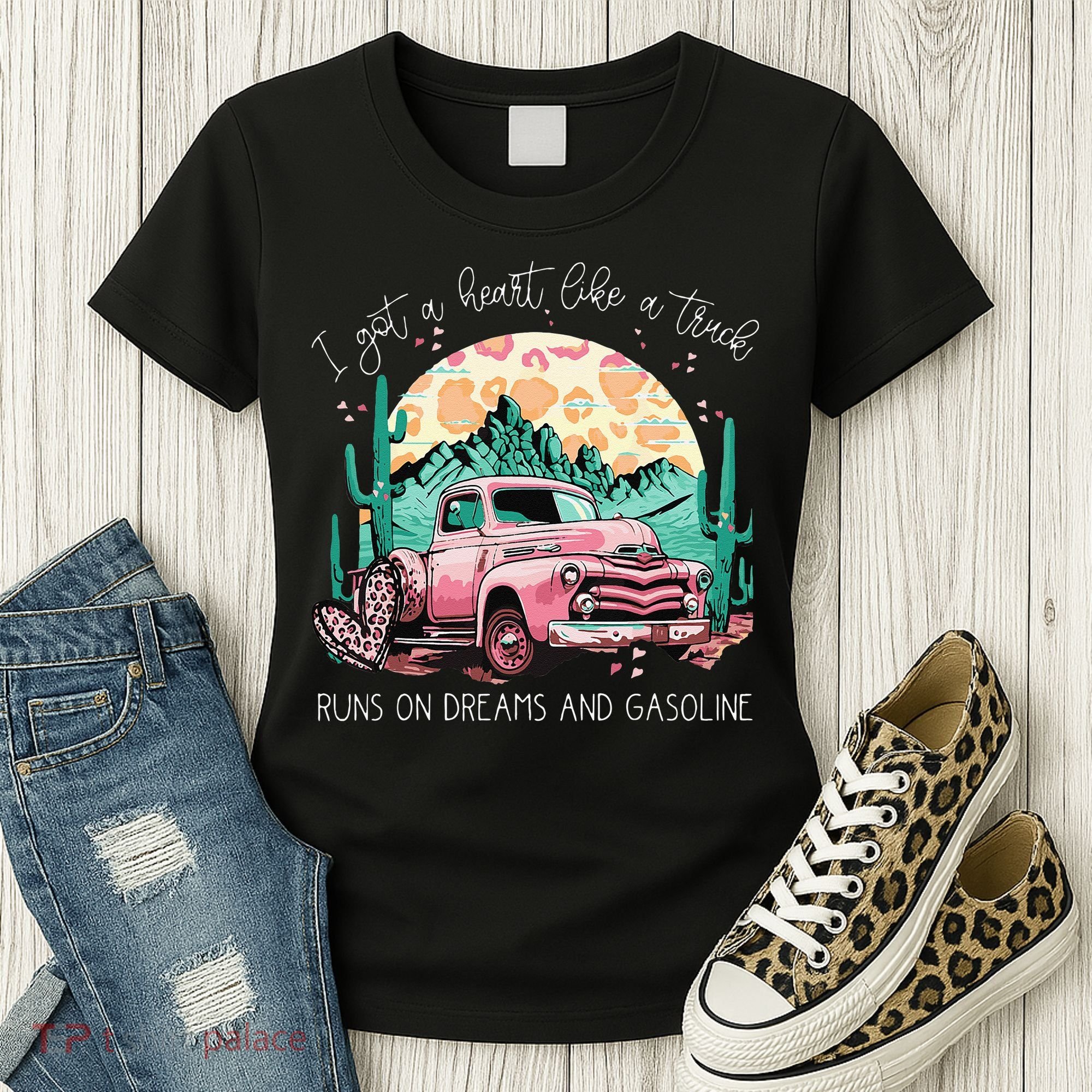 Runs On Dreams And Gasoline I Got A Heart Like A Truck Women's T-Shirt