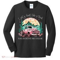 Runs On Dreams And Gasoline I Got A Heart Like A Truck Kids Long Sleeve Shirt thumb 0