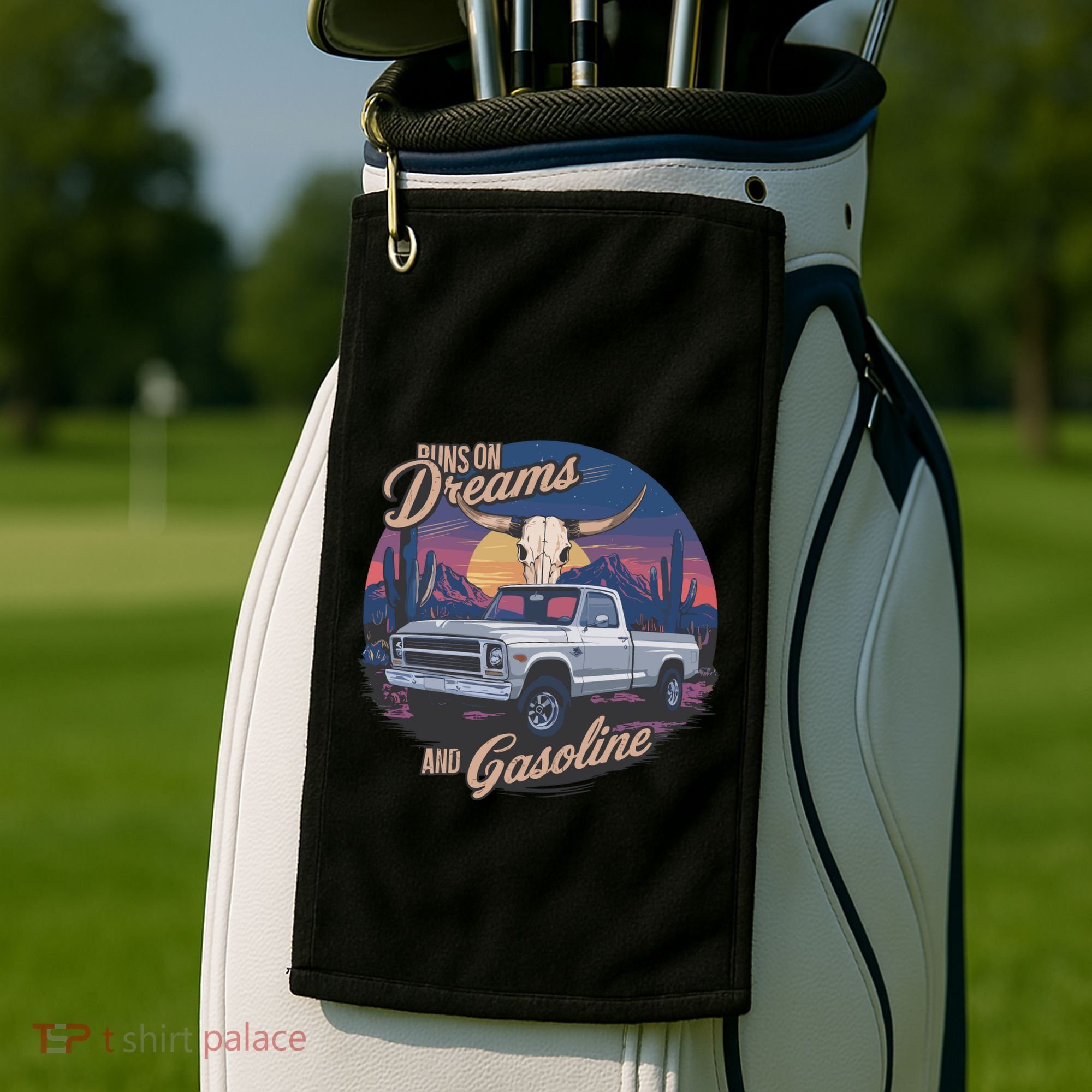 Runs On Dreams And Gasoline Golf Towel