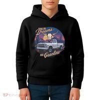 Runs On Dreams And Gasoline Kids Hoodie thumb 4