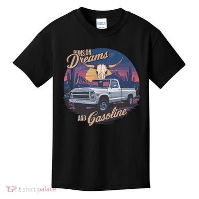 Runs On Dreams And Gasoline Kids T-Shirt