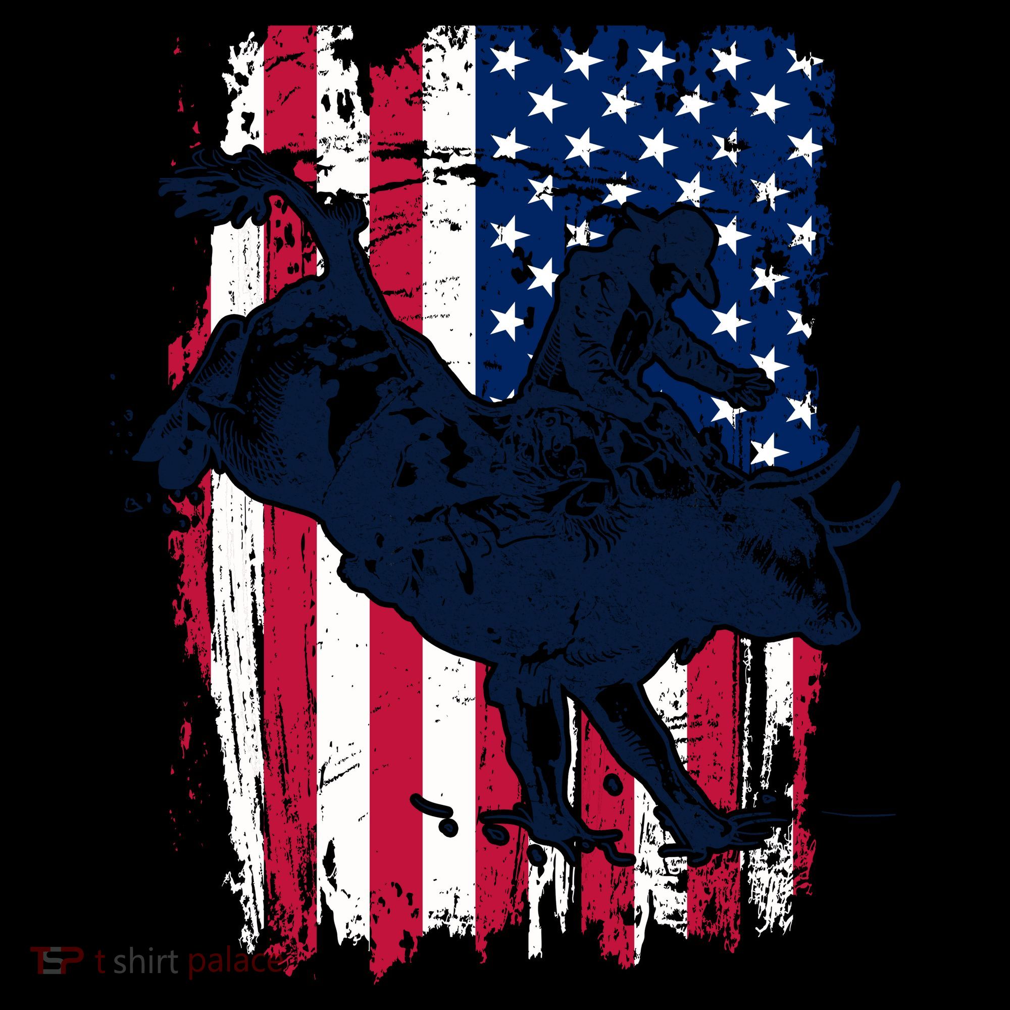 Rodeo Bull Rider American Flag Coffee Mug