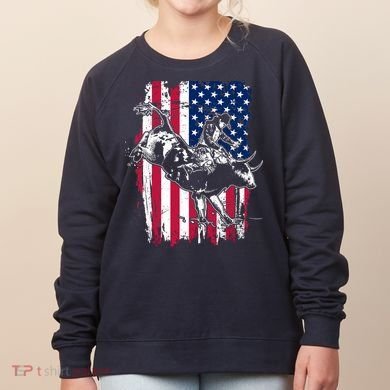 Rodeo Bull Rider American Flag Women's Sweatshirt