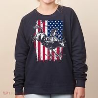 Rodeo Bull Rider American Flag Women's Sweatshirt thumb 0