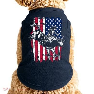 Rodeo Bull Rider American Flag Doggie Tank