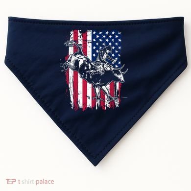 Rodeo Bull Rider American Flag USA-Made Doggie Bandana