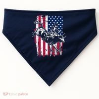 Rodeo Bull Rider American Flag USA-Made Doggie Bandana thumb 0
