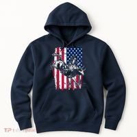 Rodeo Bull Rider American Flag Hoodie thumb 0