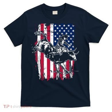 Rodeo Bull Rider American Flag T-Shirt