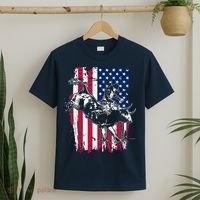 Rodeo Bull Rider American Flag T-Shirt thumb 2