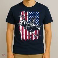 Rodeo Bull Rider American Flag T-Shirt thumb 3