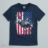Rodeo Bull Rider American Flag T-Shirt thumb 5