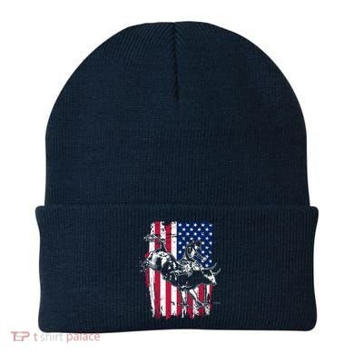 Rodeo Bull Rider American Flag Beanie