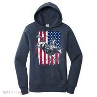 Rodeo Bull Rider American Flag Women's Hoodie thumb 0