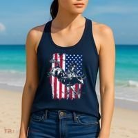 Rodeo Bull Rider American Flag Women's Tank Top thumb 2