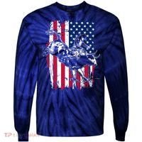 Rodeo Bull Rider American Flag Tie-Dye Long Sleeve Shirt thumb 0