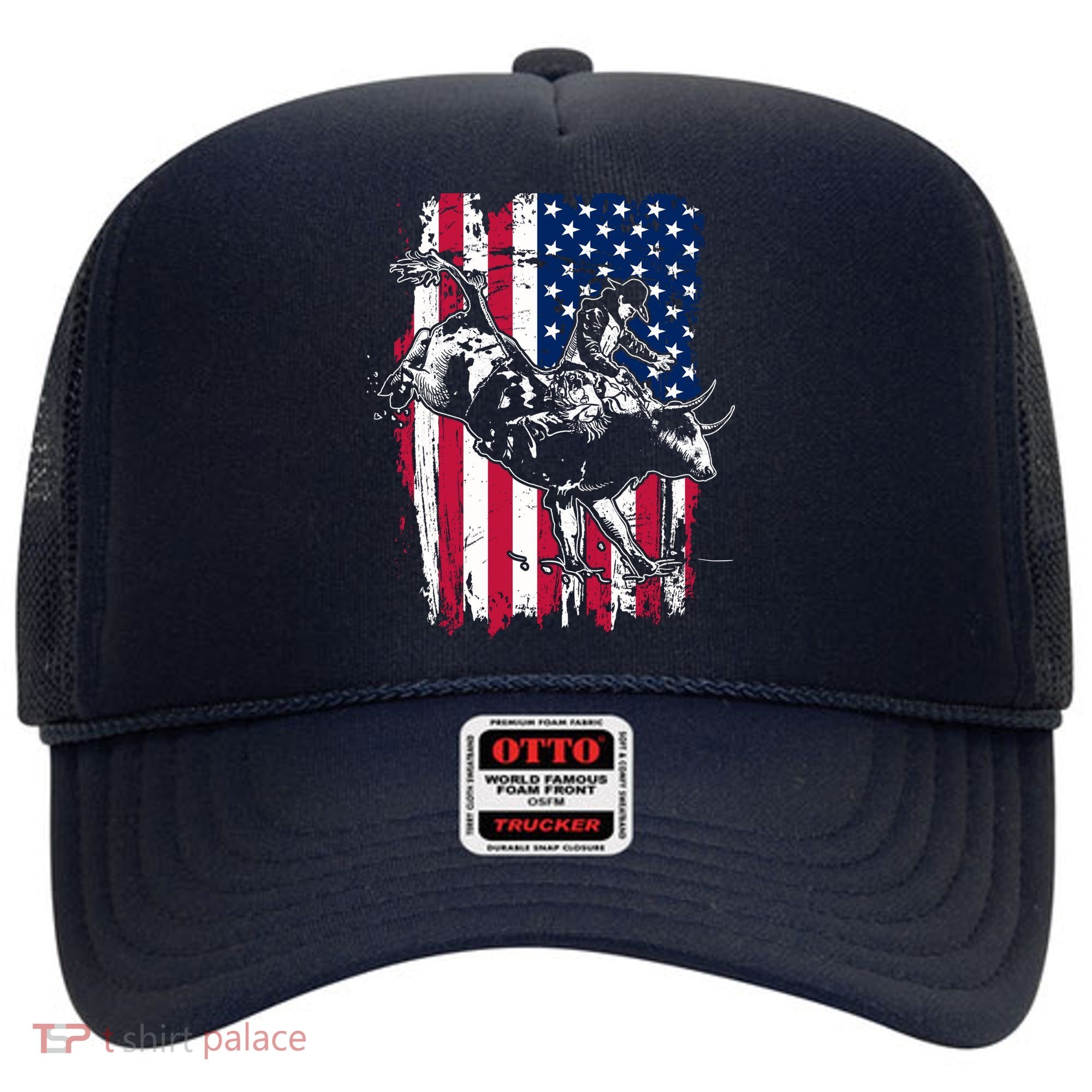 Rodeo Bull Rider American Flag Hat