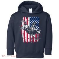 Rodeo Bull Rider American Flag Toddler Hoodie thumb 0