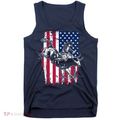 Rodeo Bull Rider American Flag Tank Top