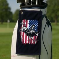 Rodeo Bull Rider American Flag Golf Towel thumb 2