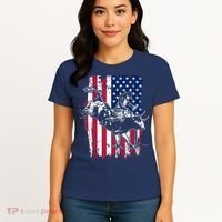 Rodeo Bull Rider American Flag Women's T-Shirt thumb 4