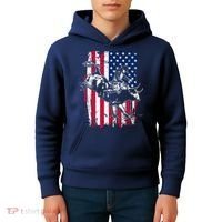 Rodeo Bull Rider American Flag Kids Hoodie thumb 4