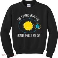 Rotation of Earth Makes My Day Science Teacher Earth Day Kids Sweatshirt thumb 0