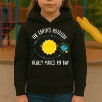Rotation of Earth Makes My Day Science Teacher Earth Day Kids Hoodie thumb 3