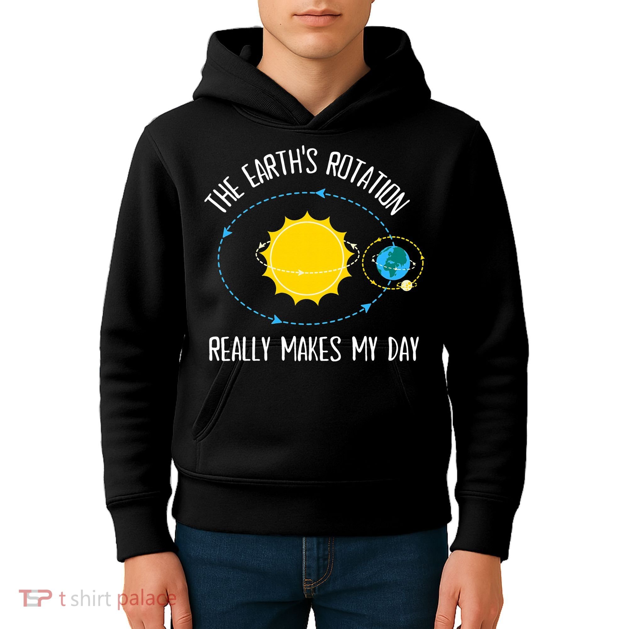 Rotation of Earth Makes My Day Science Teacher Earth Day Kids Hoodie