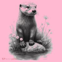 River Otter for Cute Otter Animal Funny Coaster thumb 2