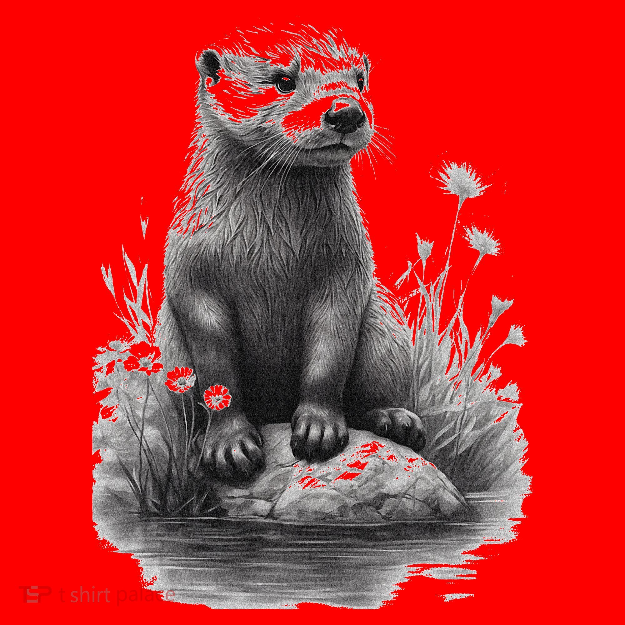 River Otter for Cute Otter Animal Funny Santa Hat