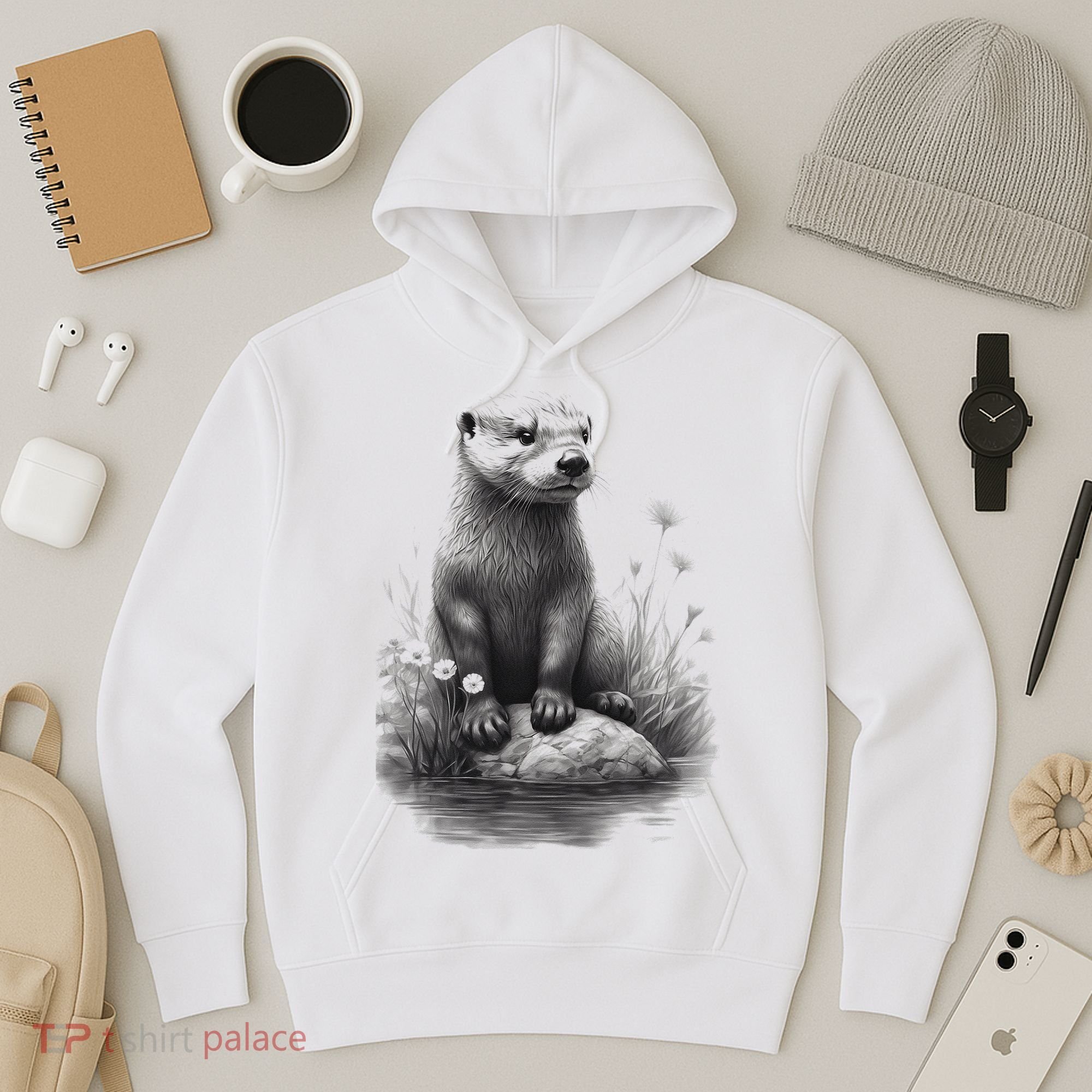 River Otter for Cute Otter Animal Funny Hoodie