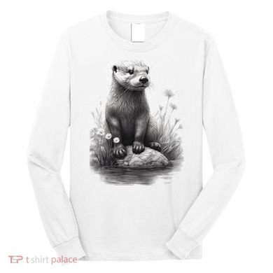 River Otter for Cute Otter Animal Funny Long Sleeve Shirt