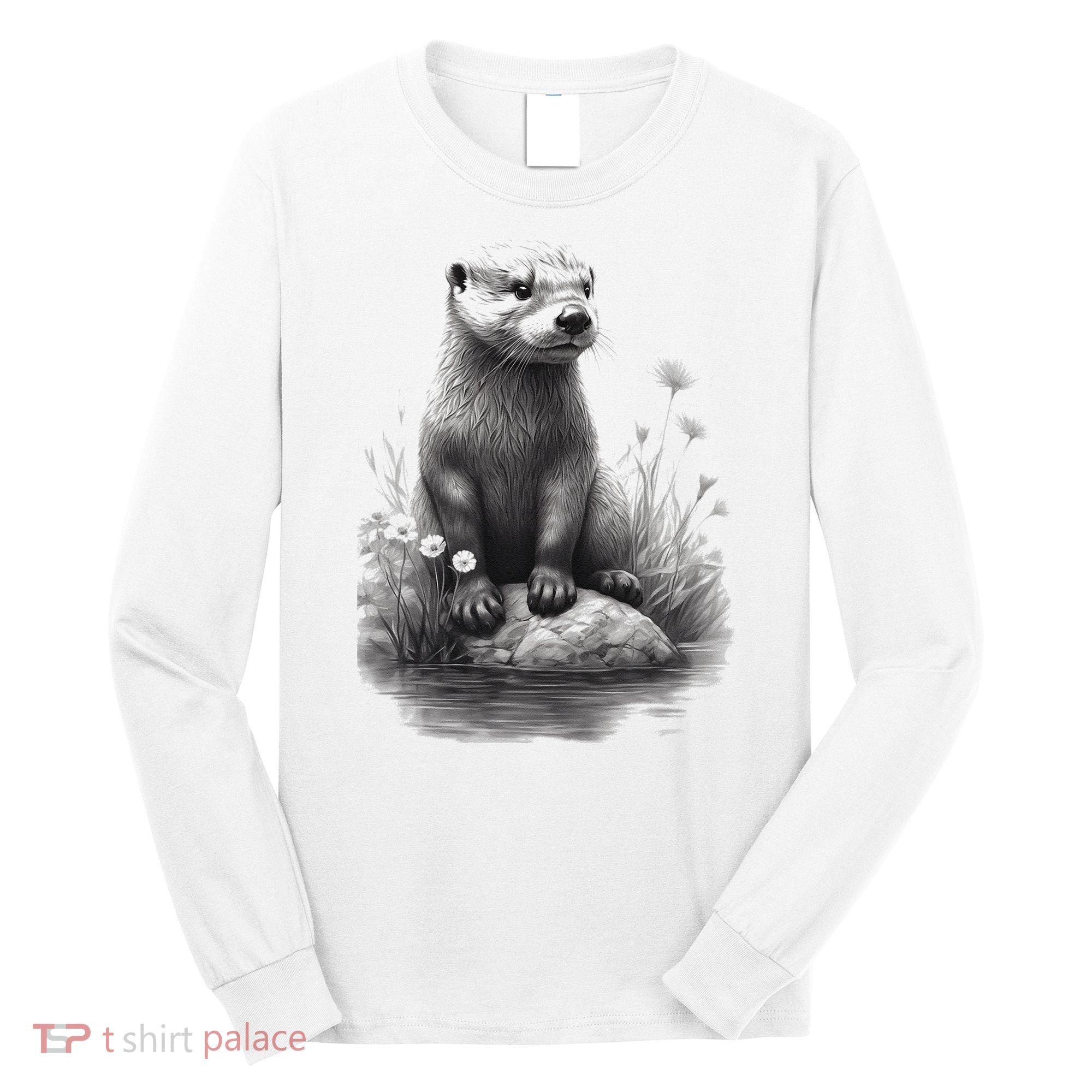River Otter for Cute Otter Animal Funny Long Sleeve Shirt