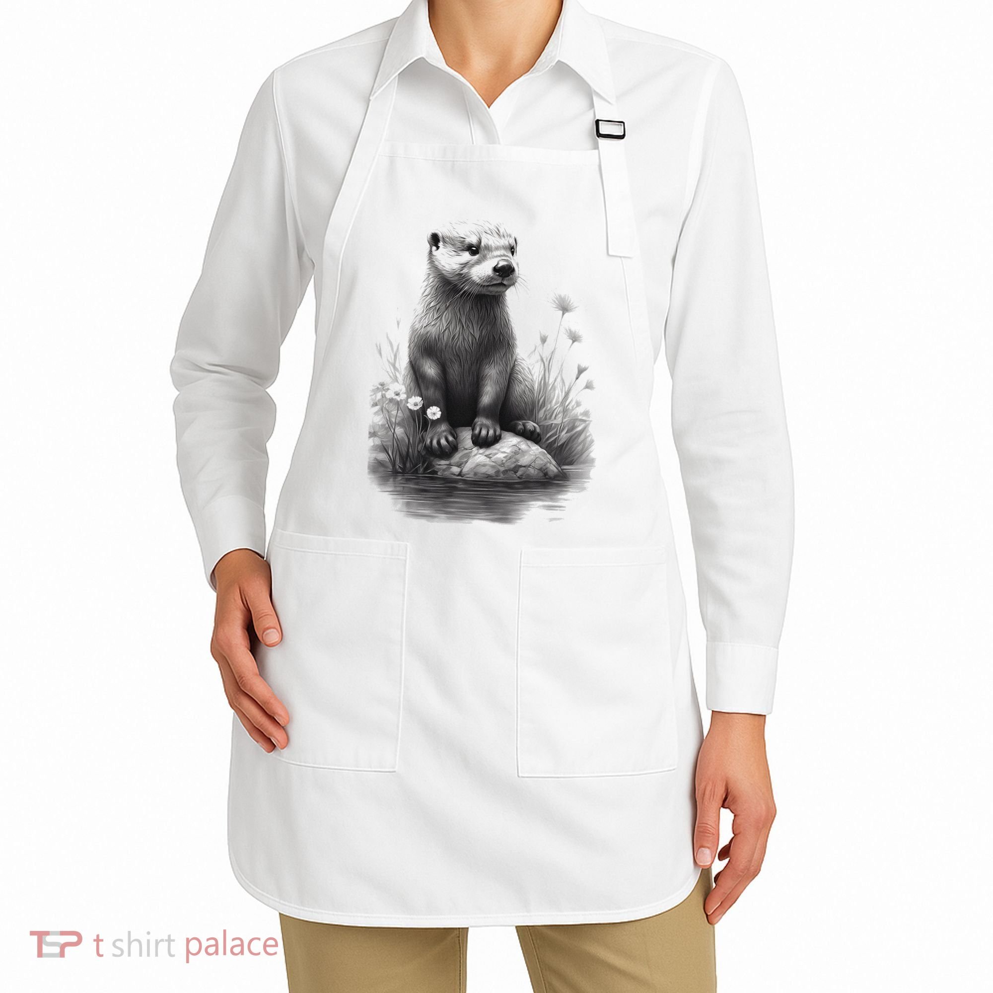 River Otter for Cute Otter Animal Funny Apron