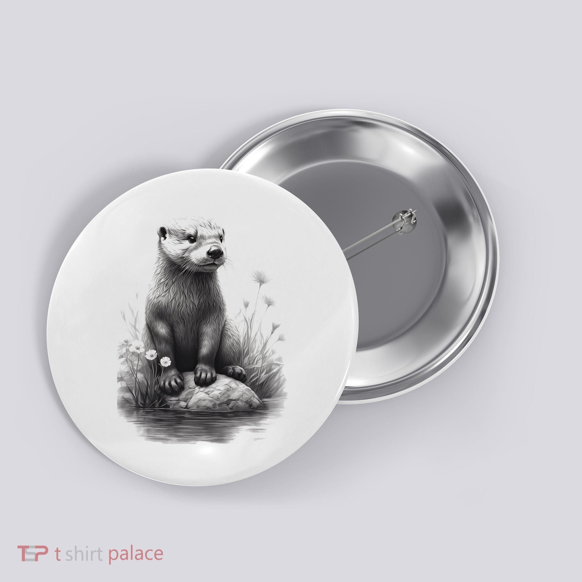 River Otter for Cute Otter Animal Funny Button