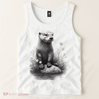 River Otter for Cute Otter Animal Funny Tank Top thumb 2