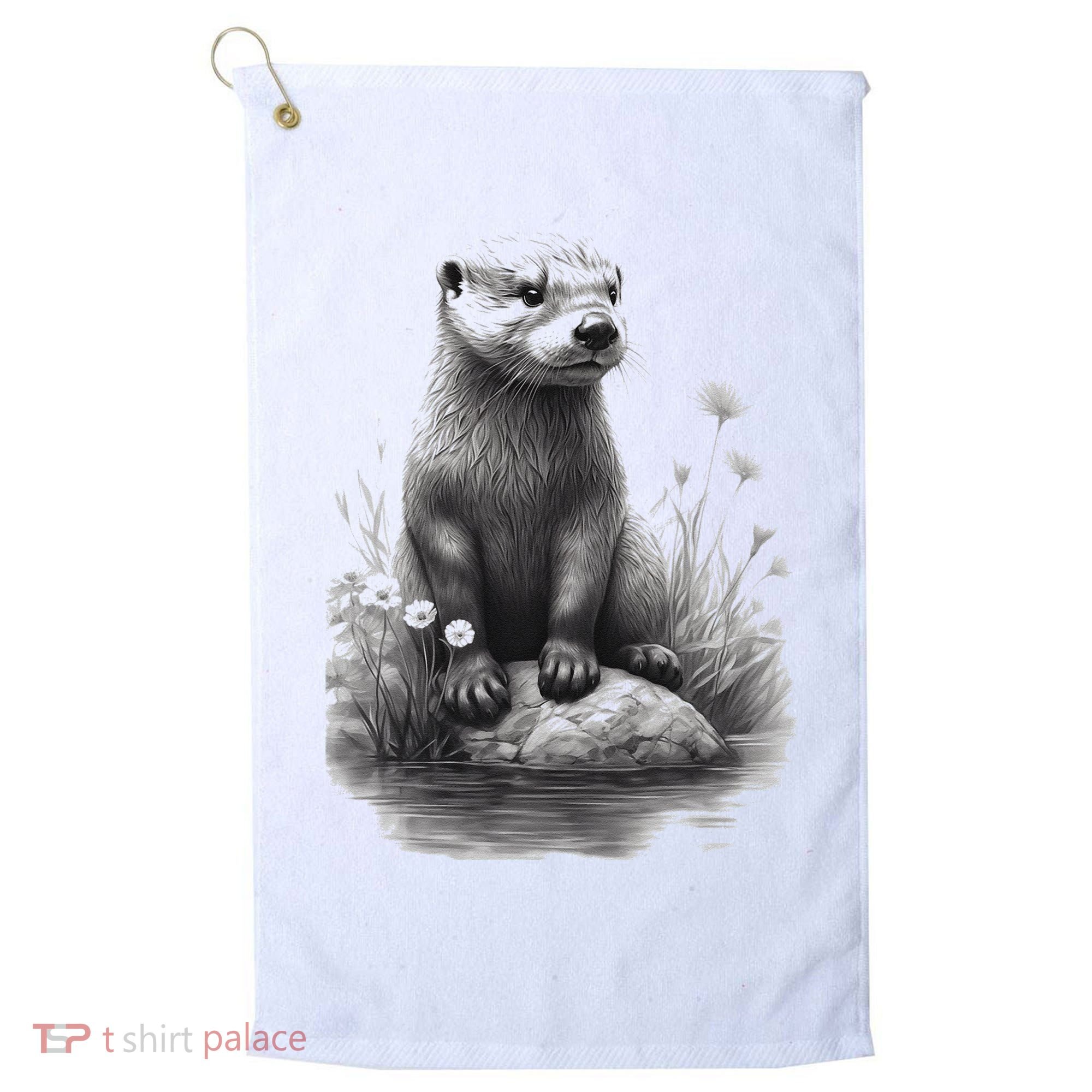 River Otter for Cute Otter Animal Funny Golf Towel