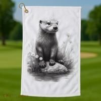 River Otter for Cute Otter Animal Funny Golf Towel thumb 1