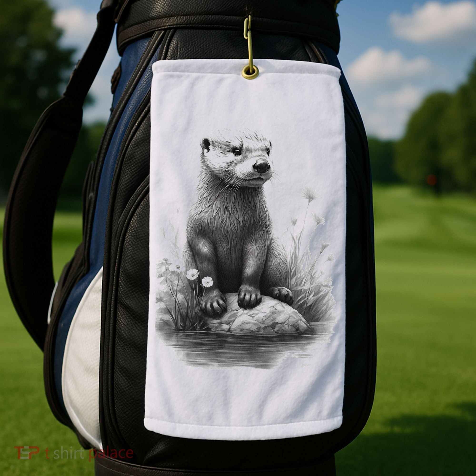 River Otter for Cute Otter Animal Funny Golf Towel