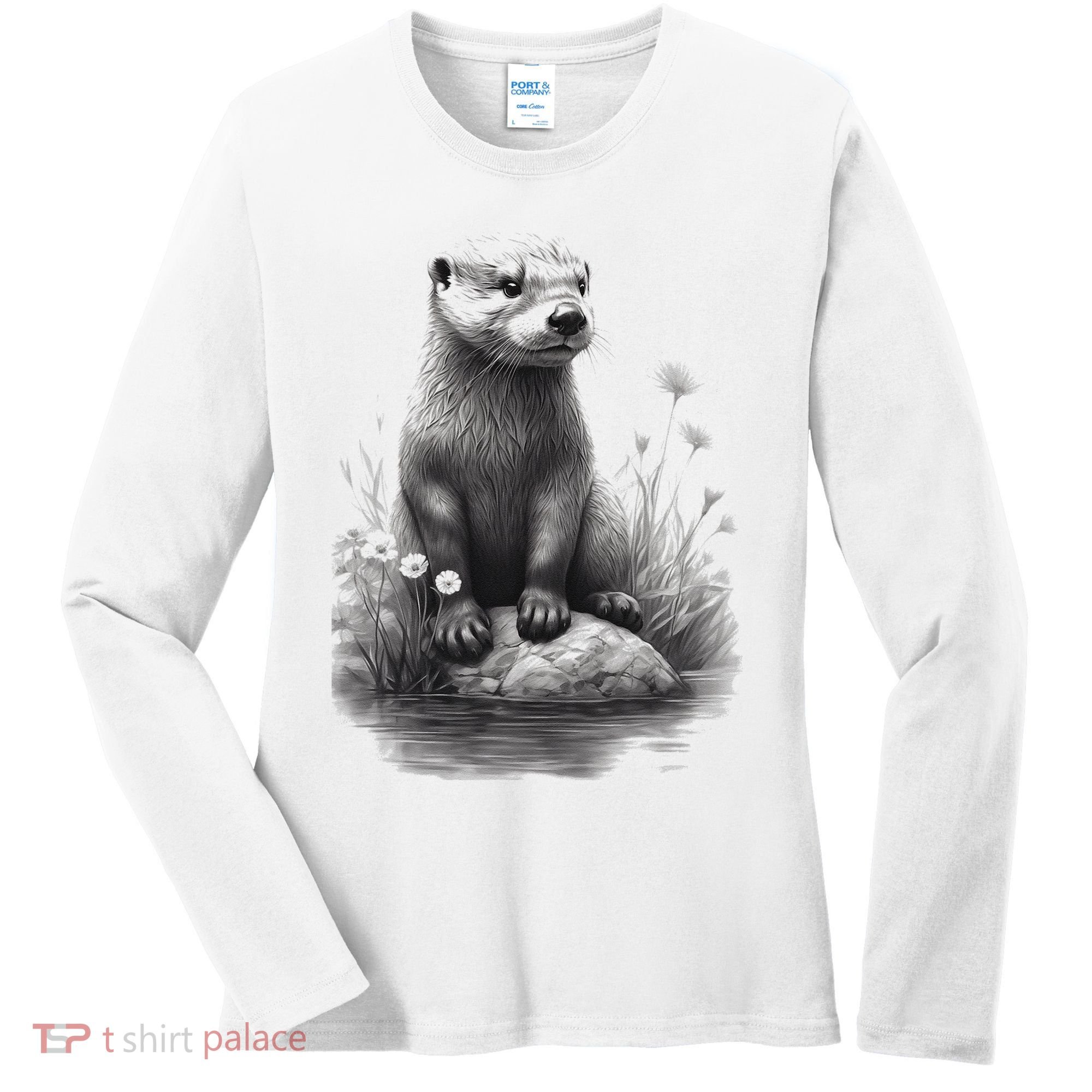 River Otter for Cute Otter Animal Funny Women's Long Sleeve Shirt