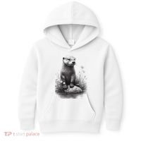 River Otter for Cute Otter Animal Funny Kids Hoodie thumb 0