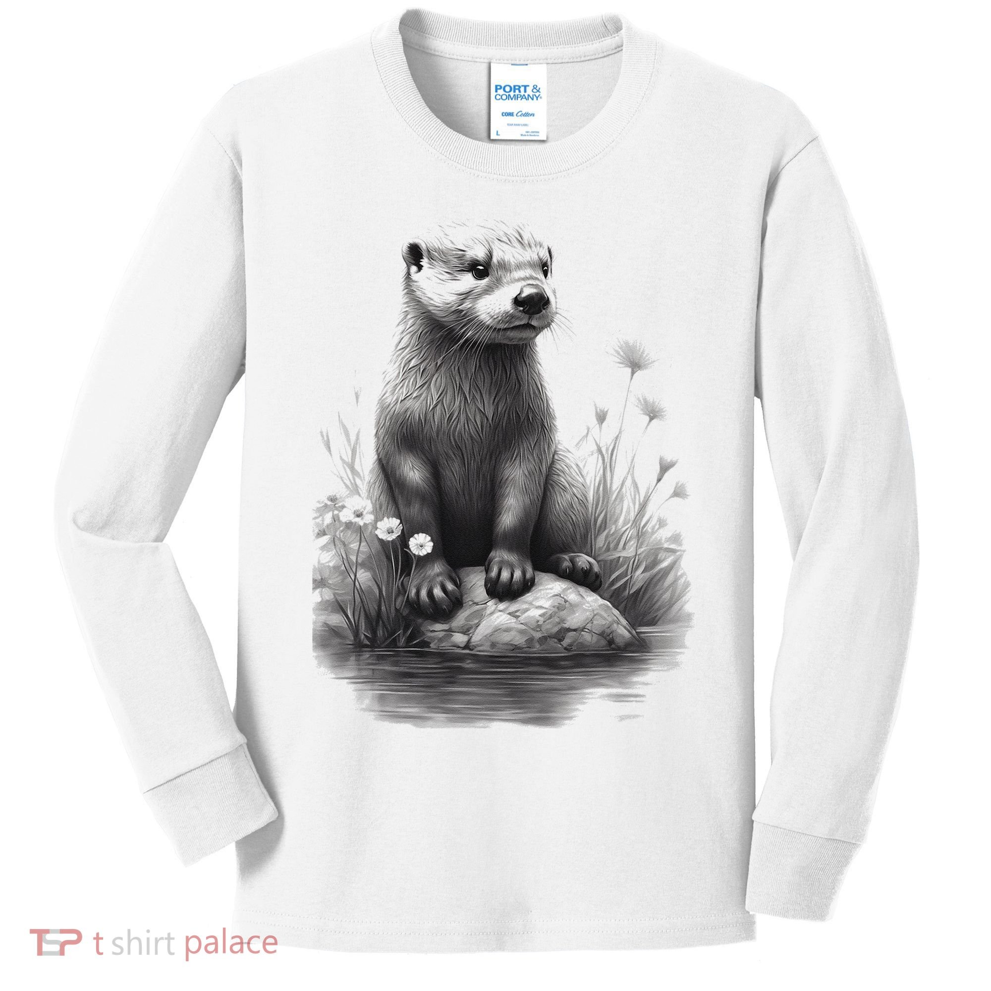 River Otter for Cute Otter Animal Funny Kids Long Sleeve Shirt