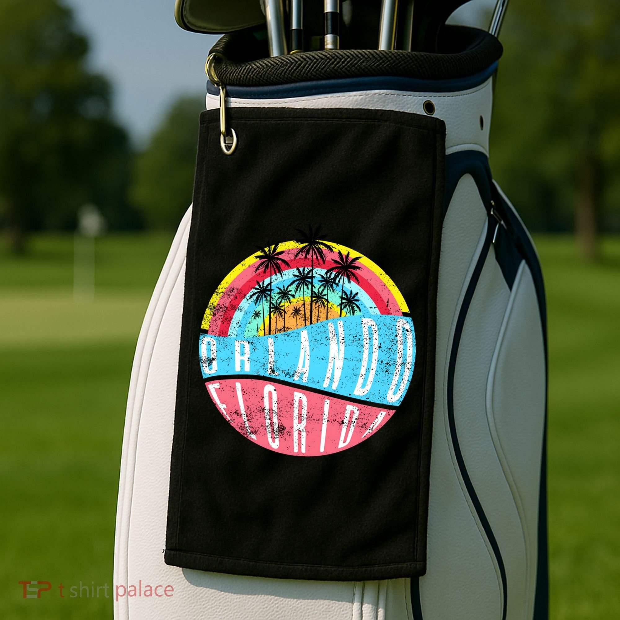 Retro Orlando Florida Icon Golf Towel